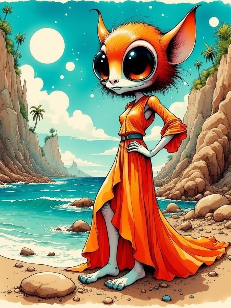 <lora:Alfa Caeli:1.0> ink wash art style, storybook artwork ...