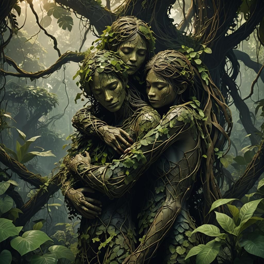 Ethereal Jungle Embrace in Earthcore Style