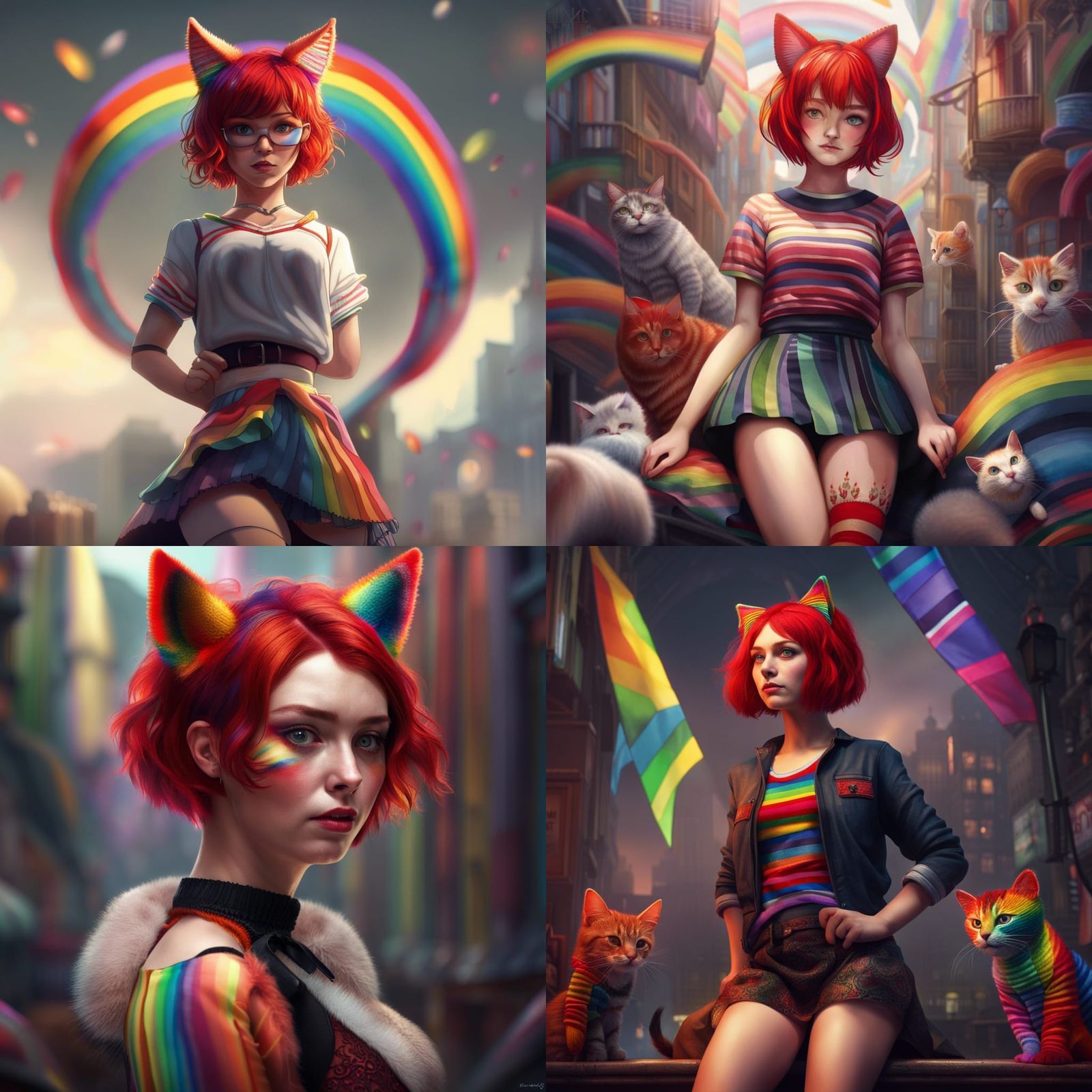 Woman with Cat Features in Digital Matte Painting