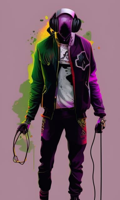 Zombie with Headphones in Vector Art Style