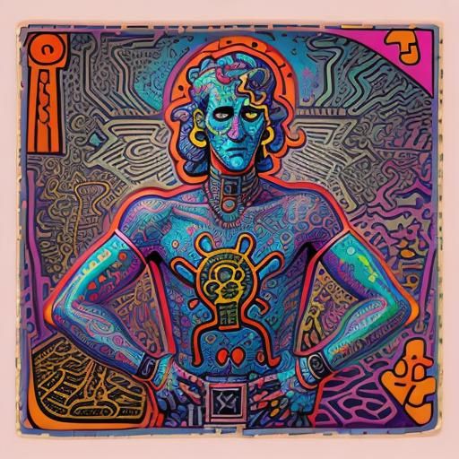 Cosmic Steampunk Art Nouveau Illustration in Pop Art Style