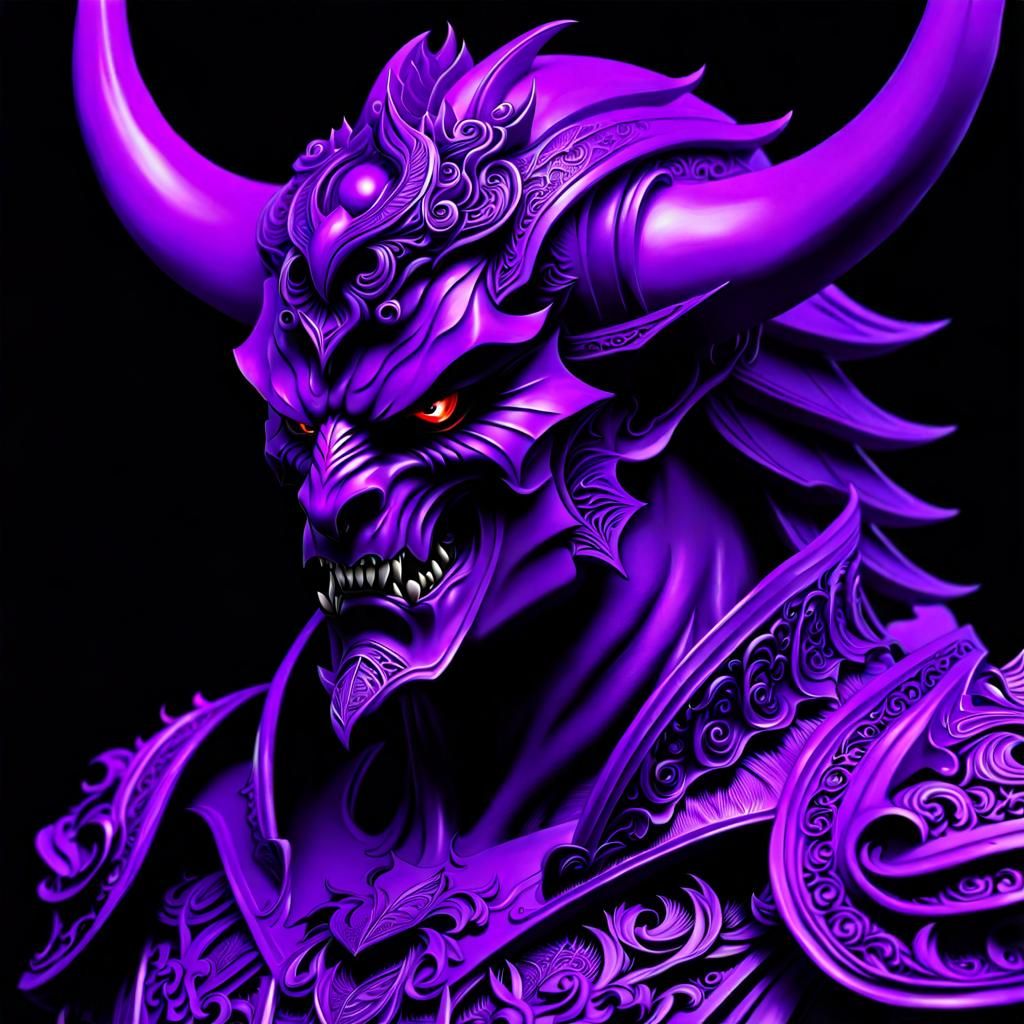 Purple Demon Line art come to life meticulously intricate an...