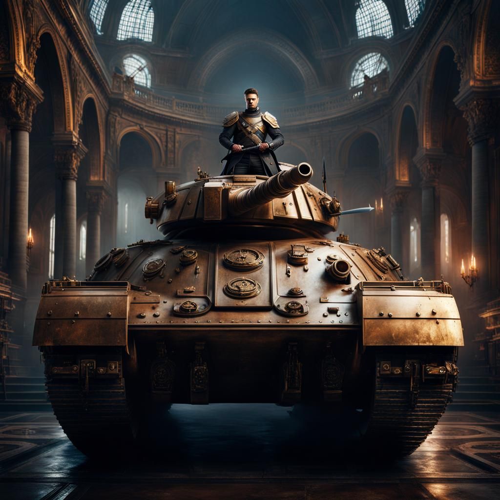 Neogothic Space Roman General on Tank