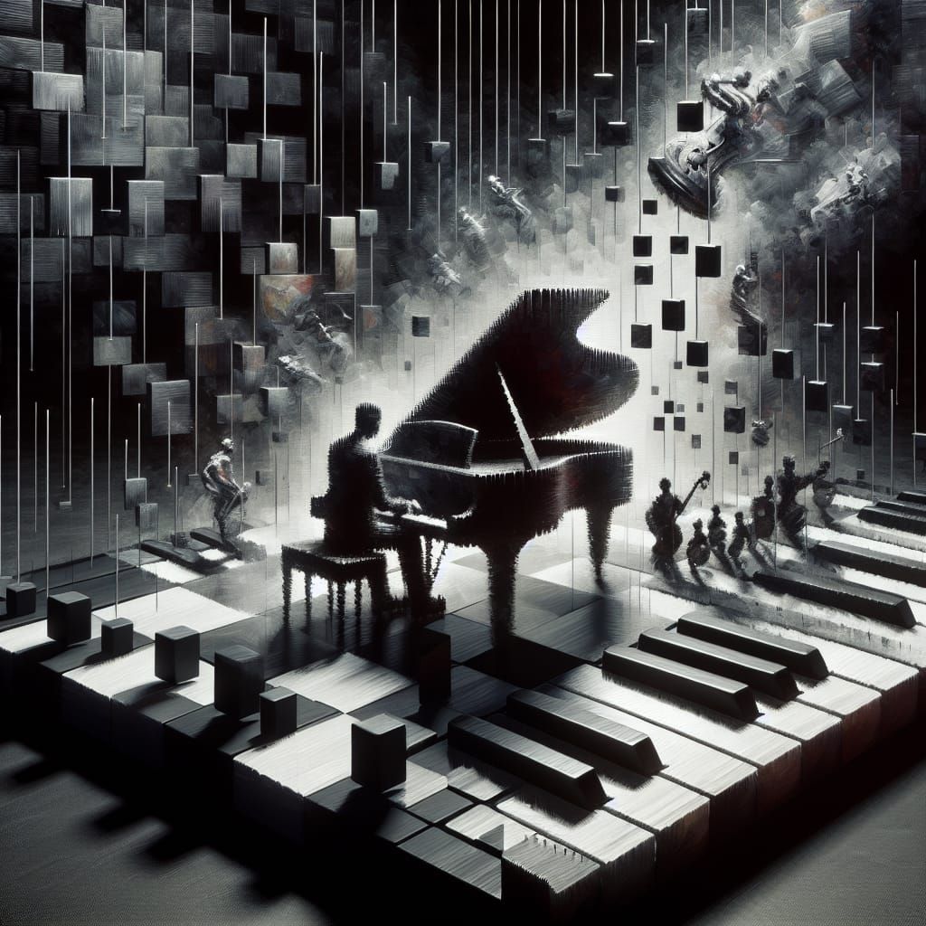 Film Noir Piano in Strategic Chess Game