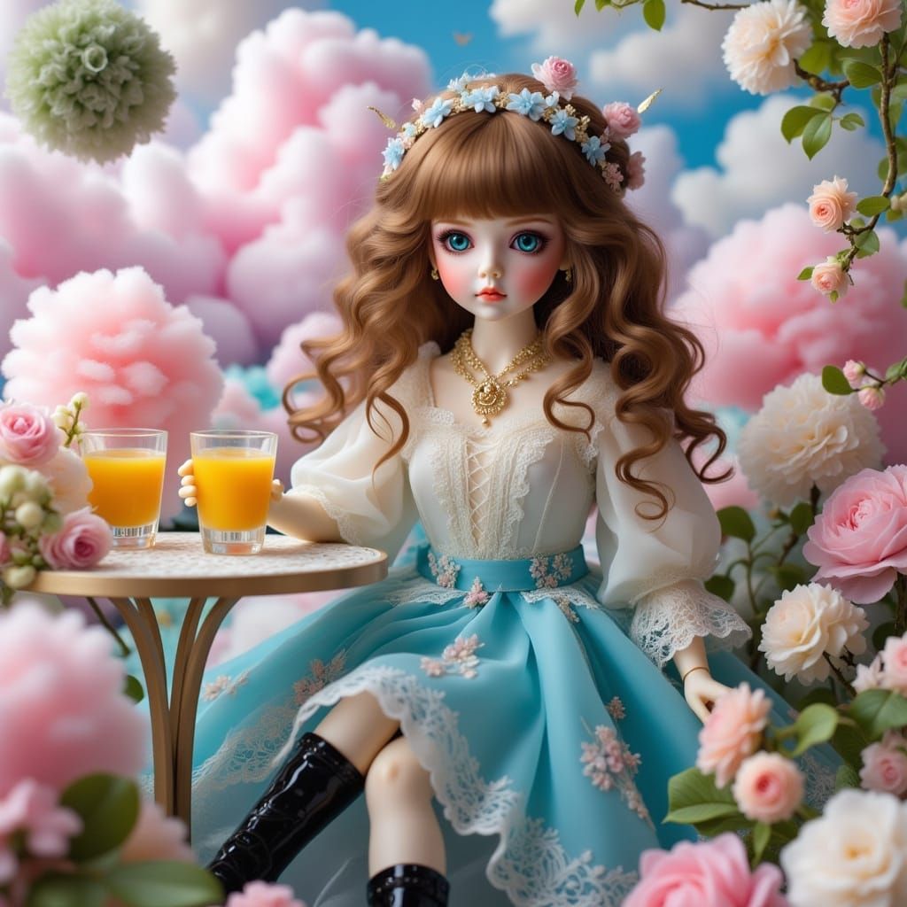 Pretty Doll at Terrace Bar with Cotton Candy Clouds