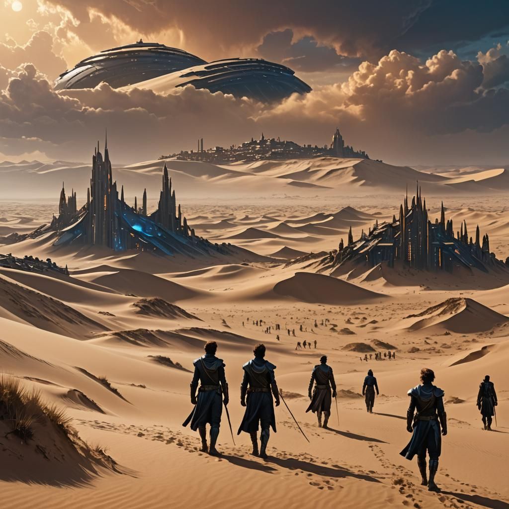 Futuristic Desert Landscape Concept Art