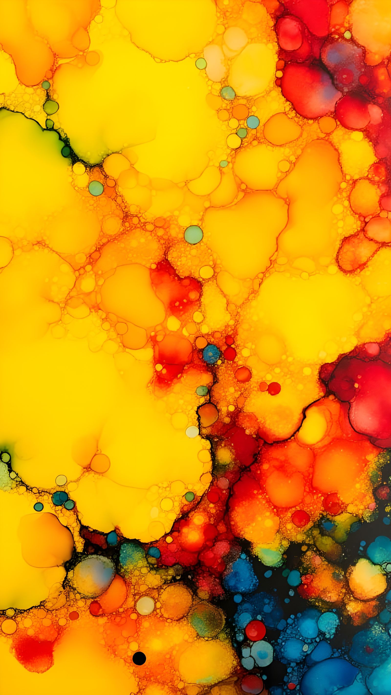 Vibrant Alcohol Inks With Wild Brushstrokes