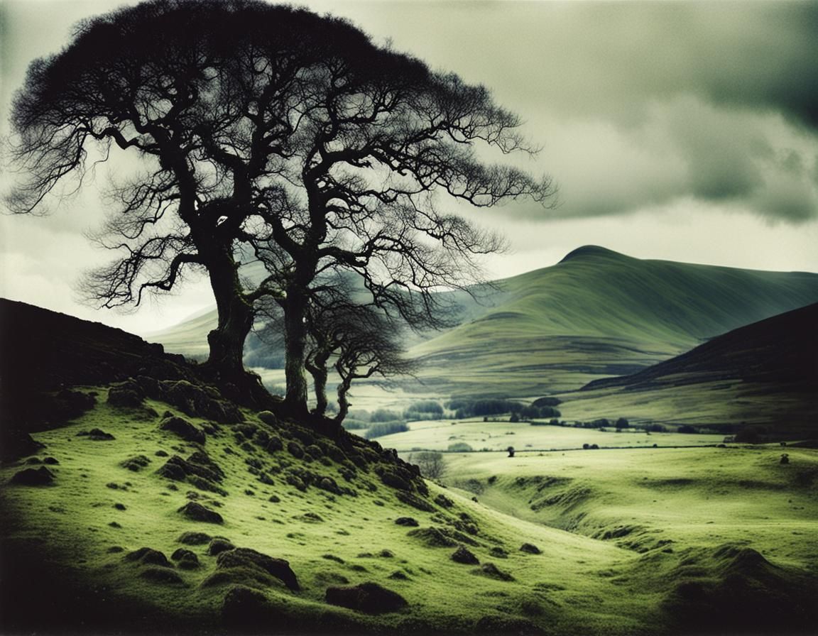 Misty Scottish Highlands in Impressionist Brushstrokes