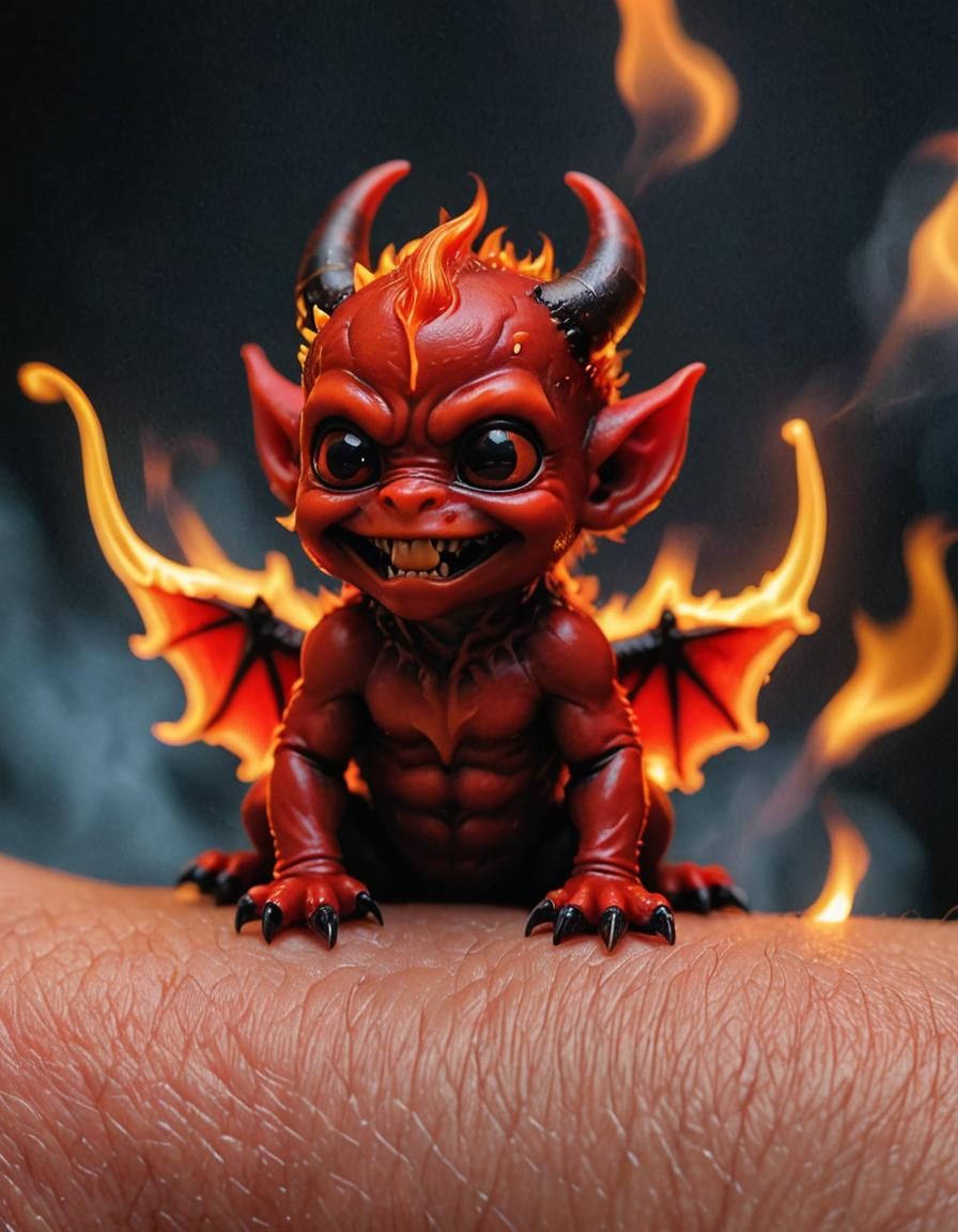 Macro Photograph of a Tiny Red Devil