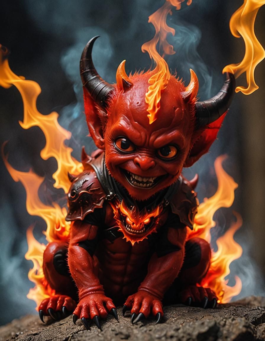 Macro Image of a Tiny Devil on Shoulder