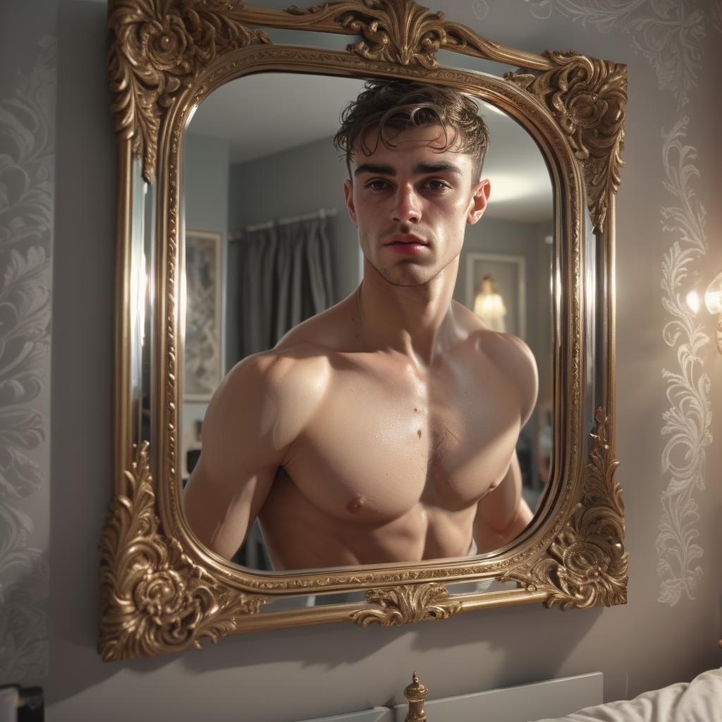 British Lad Flexing: Hyperrealistic Fantasy Art