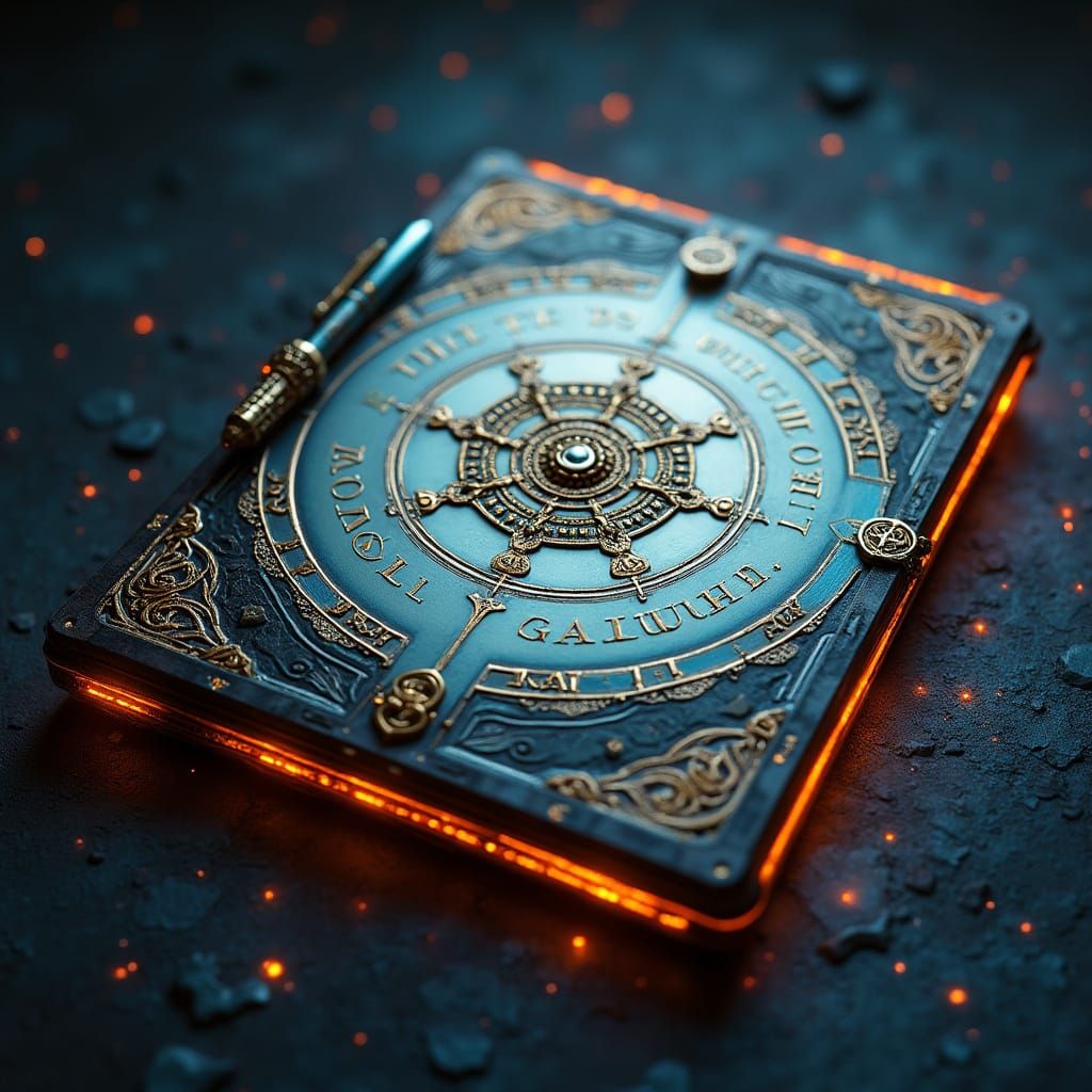 Mystical Writing Tablet with Micro Chip Inserter in Cyberpun...