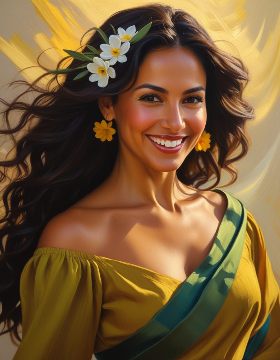 Romantic Realism: Woman Dancing in Golden Hour Light