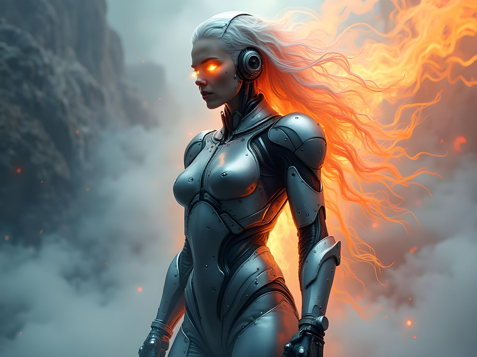 Utopia Woman: Radiating Energy in 3D Render