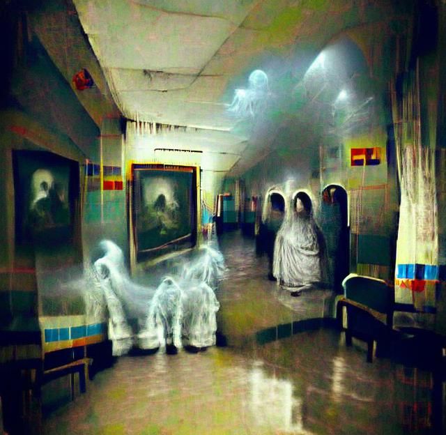 Eerie Ghosts Haunt Hospital Corridor in Supernatural Photo