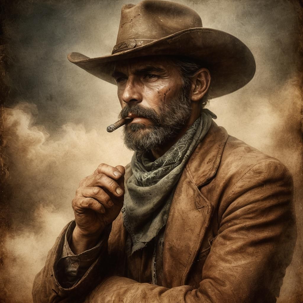 Chiaroscuro Cowboy Portrait in Golden Light