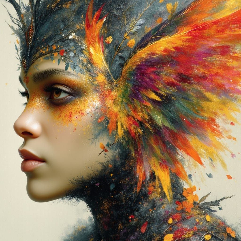 Mystical Feline-Hummingbird Creature Concept Art