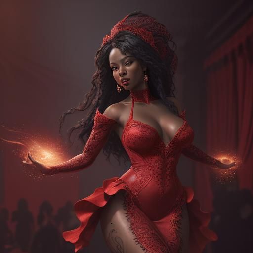 Beautiful Woman Dancing in Hyperrealistic Style