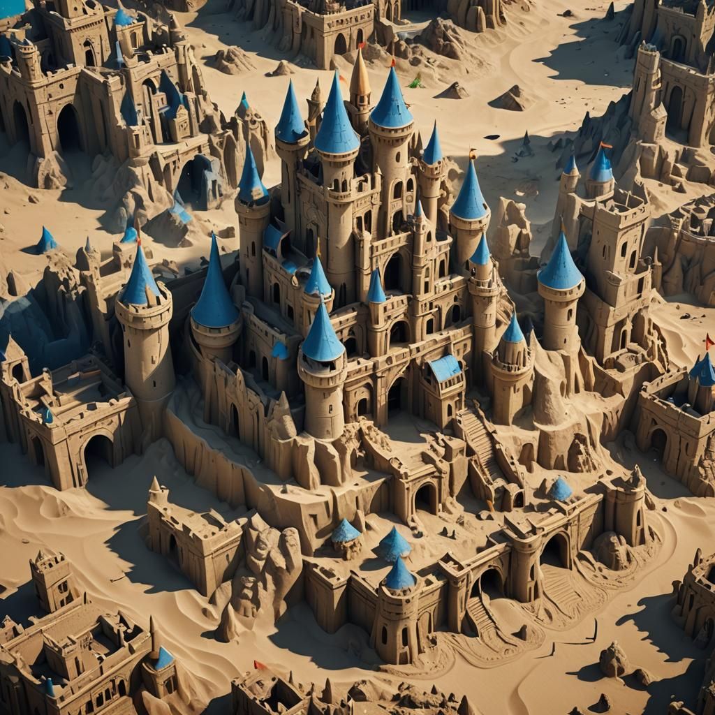 Detailed Sandcastle Matte Painting in Deep Color