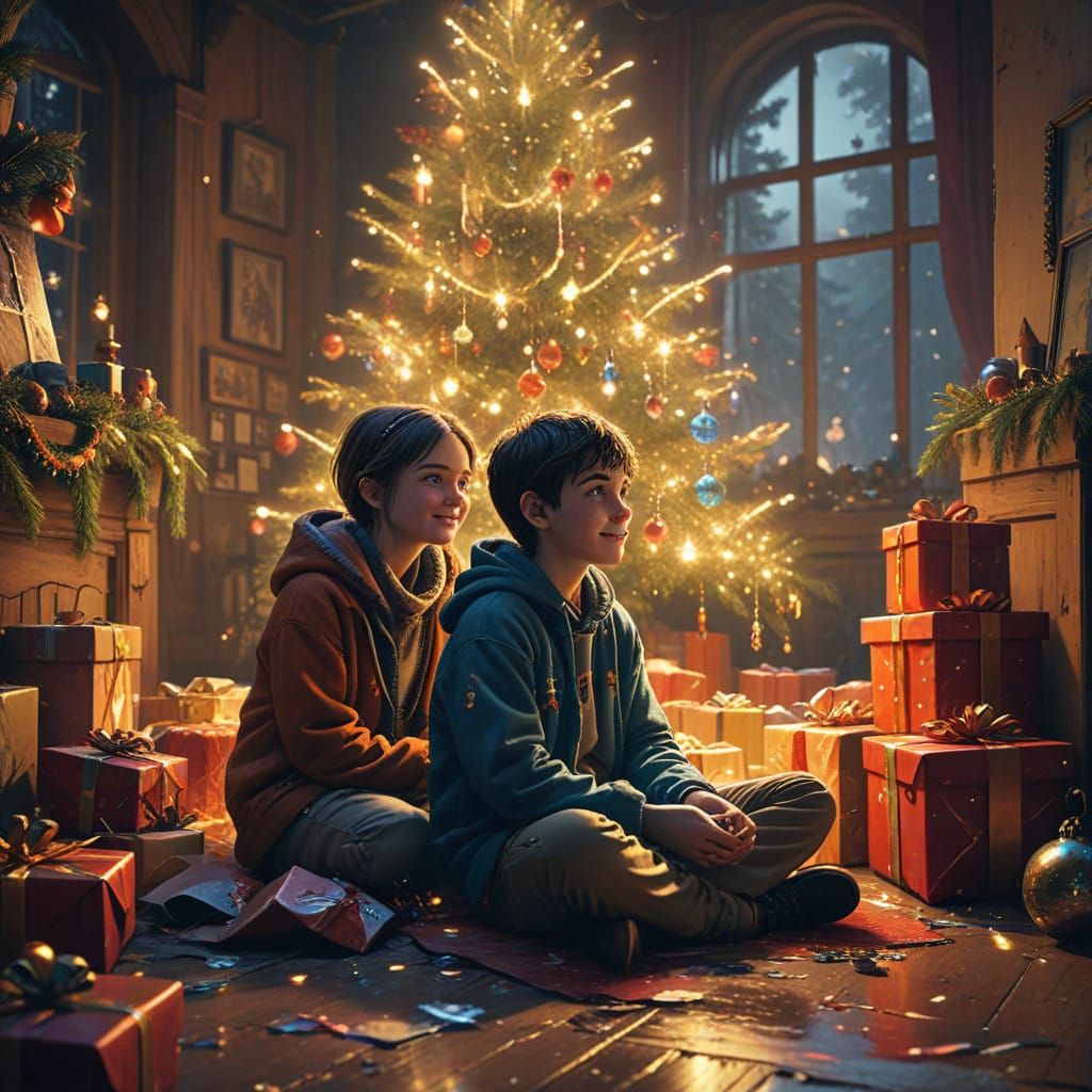 Magical Christmas Scene Unfolds Amidst Joy and Wonder