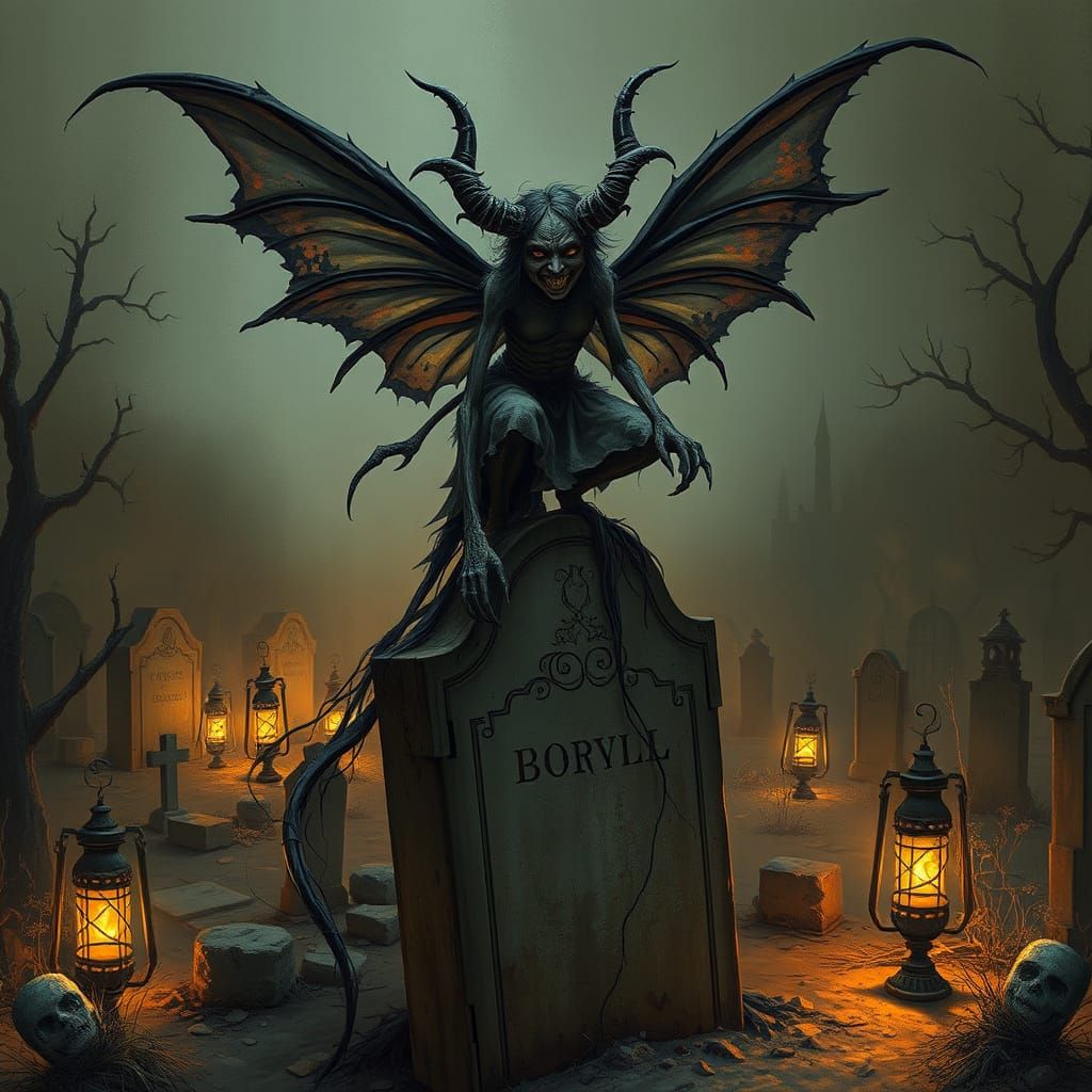 Dark Fairy Haunts a Haunted Old West Cemetery