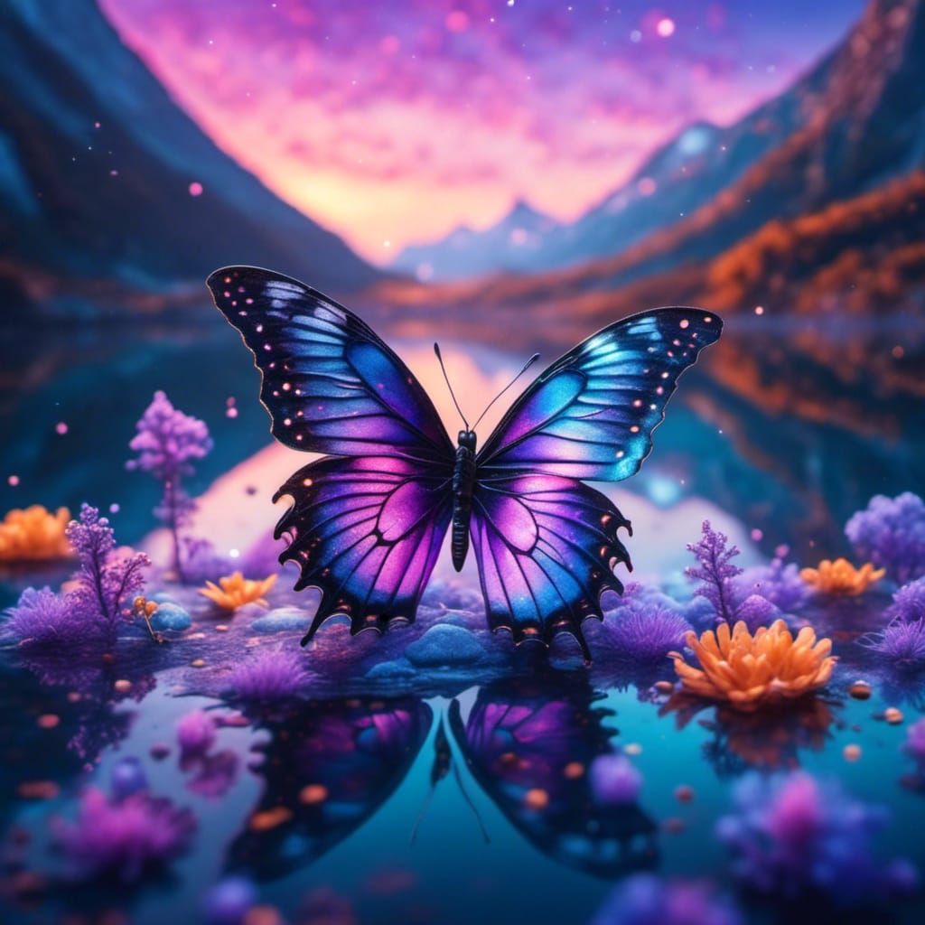 Purple Swallowtail Butterfly Fantasy Concept Art