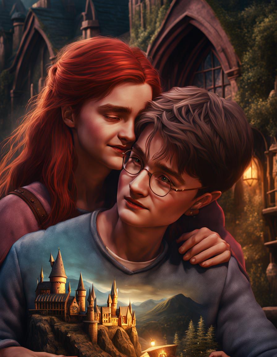 Harry Potter and Ginny Weasley: Romantic Fantasy Art