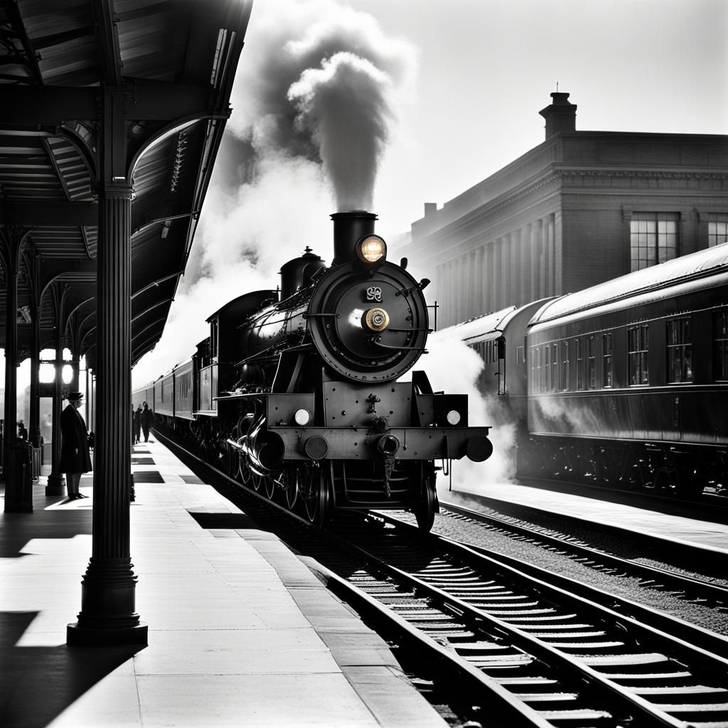 1930s Steam Train at Golden Hour