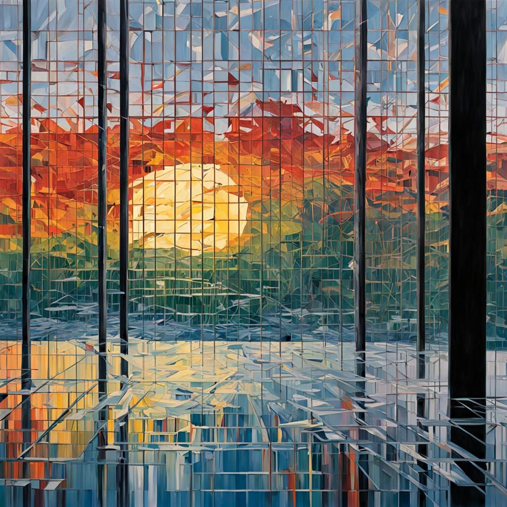 Moonlit Shattered Glass in Hyper-Realistic Style