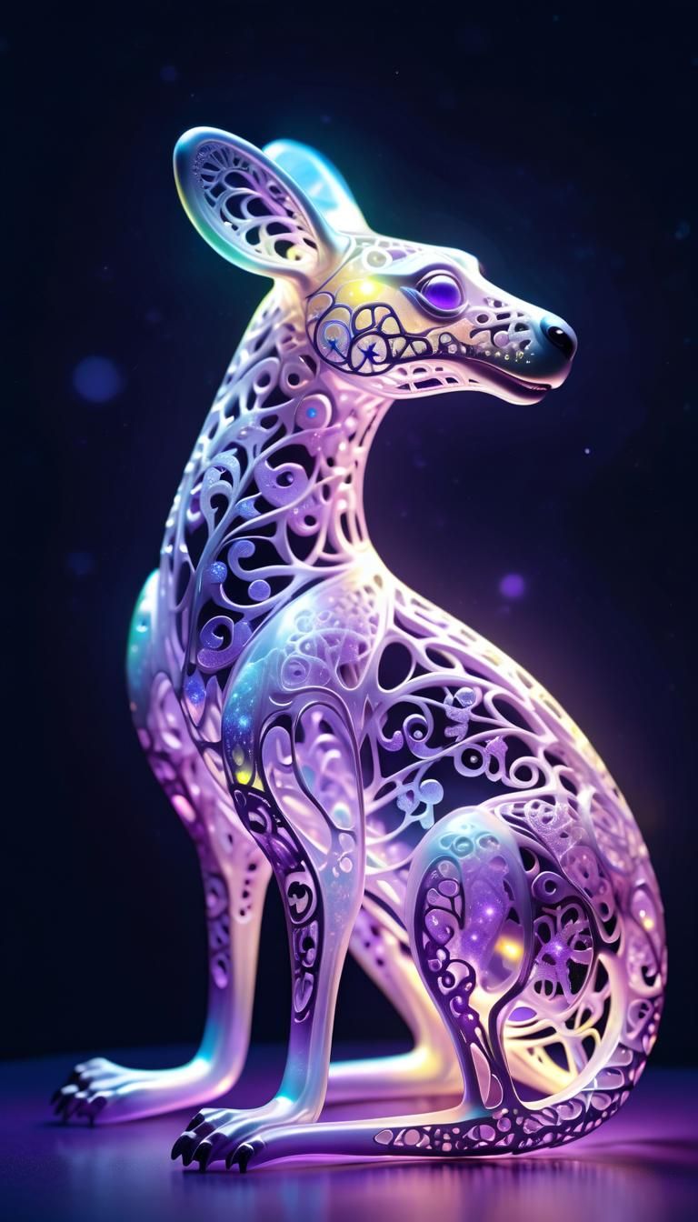 Opalescent Starlight Kangaroo in Purple Gradient