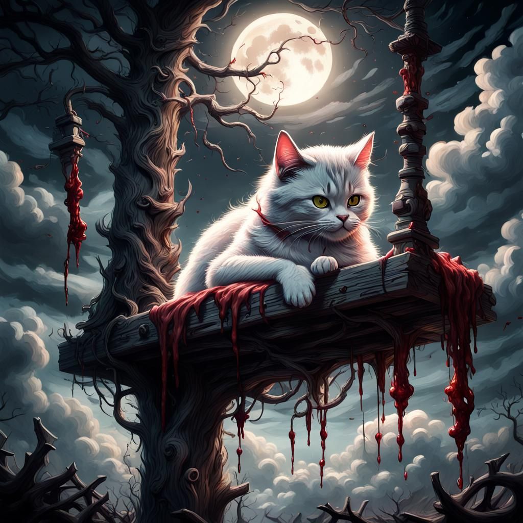 Dark Fantasy Cheshire Cat Digital Illustration