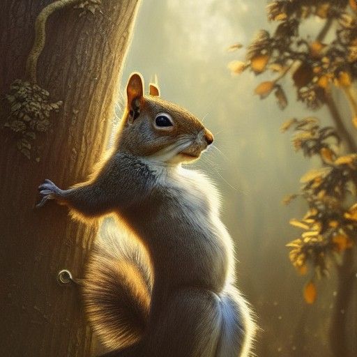 Armored Squirrel: Hyperdetailed Fantasy Concept Art