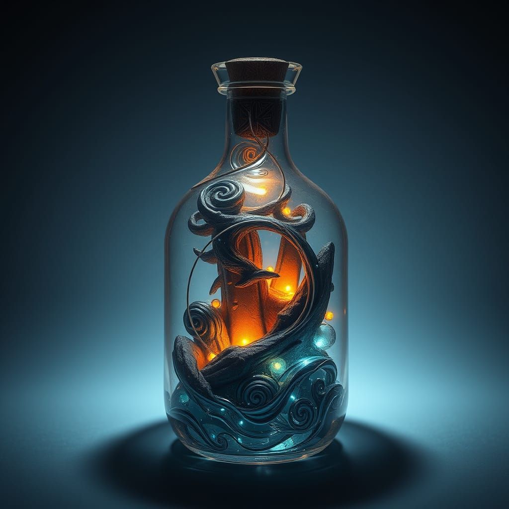 Miniature Mystical Realm Inside Glass Bottle