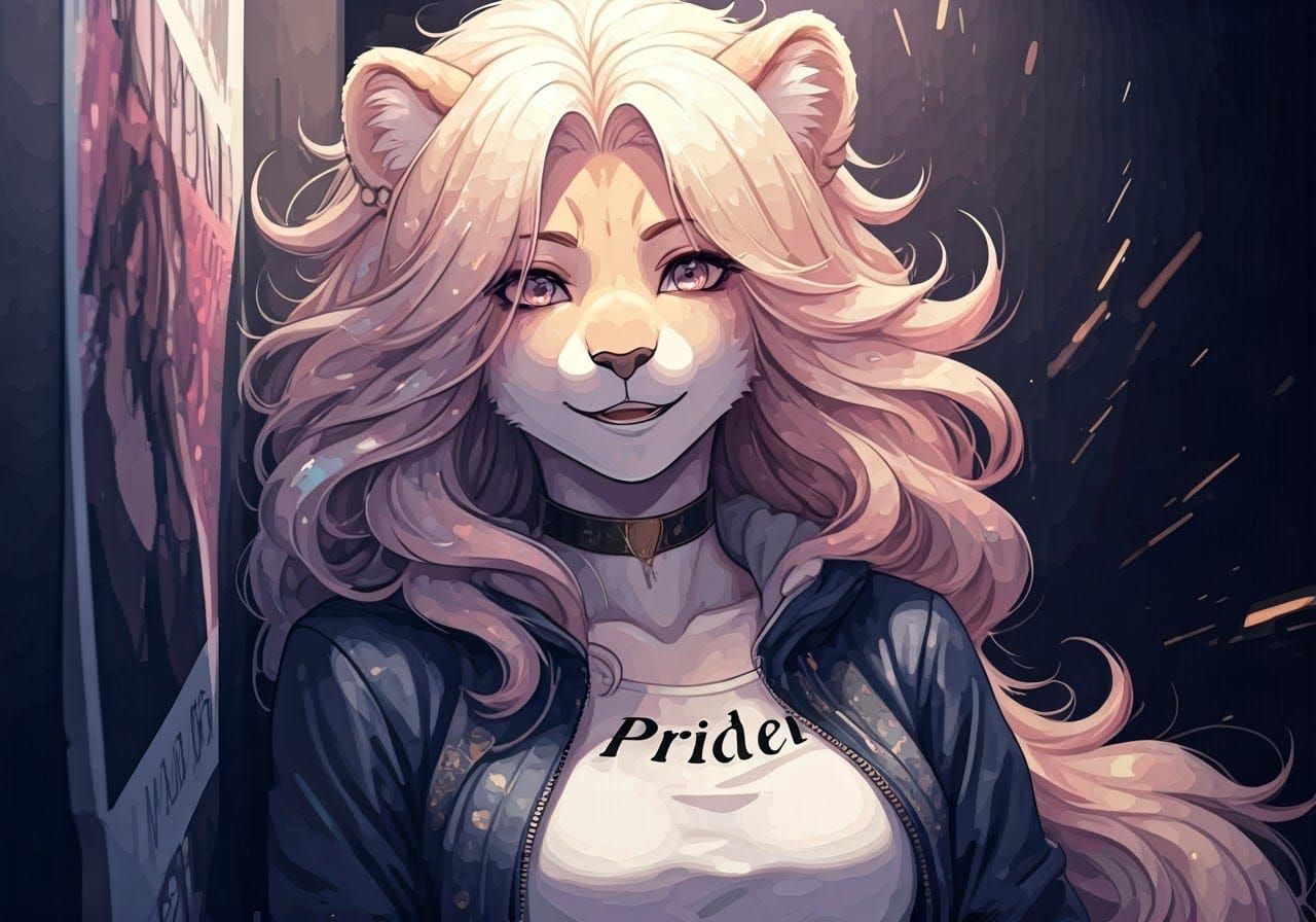 Lioness Supermodel in Aetherpunk Anime Fashion Show