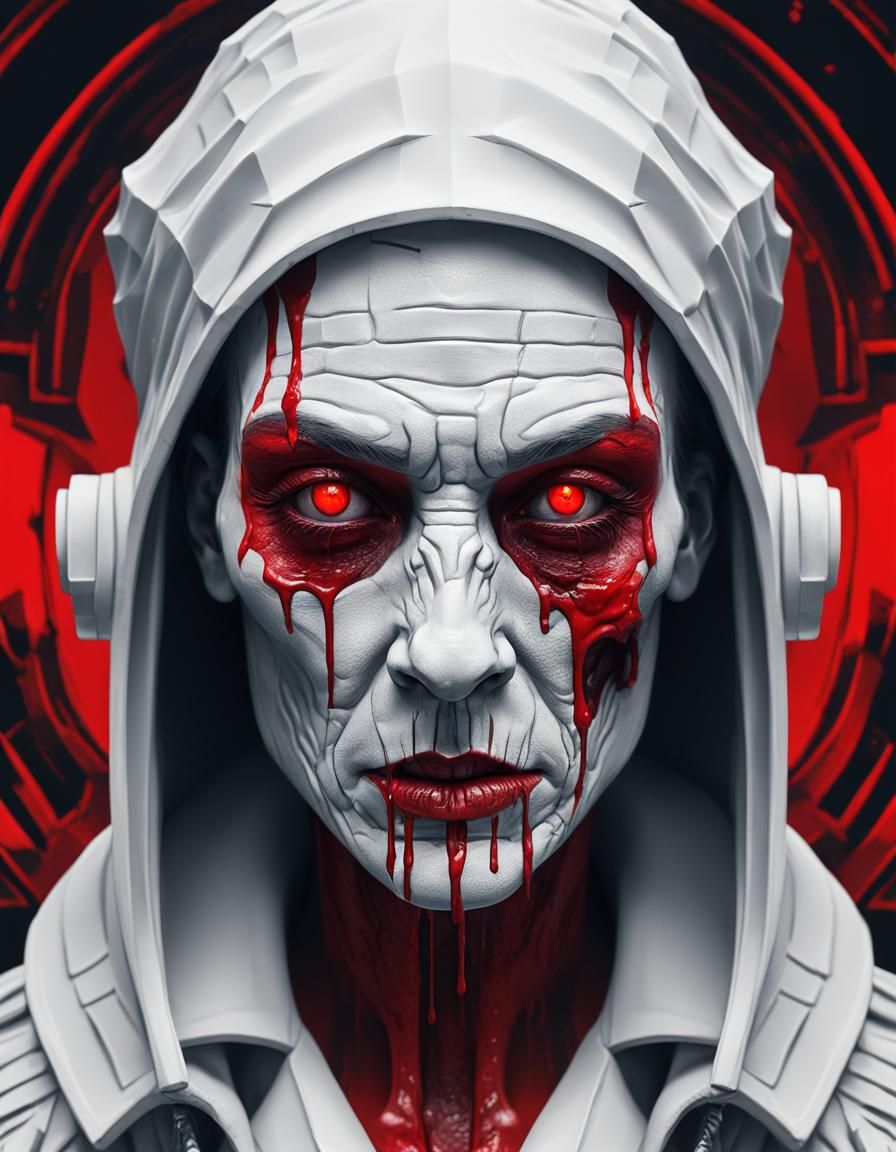 Minimalist Tearful Figure in Fauvist Impasto Style