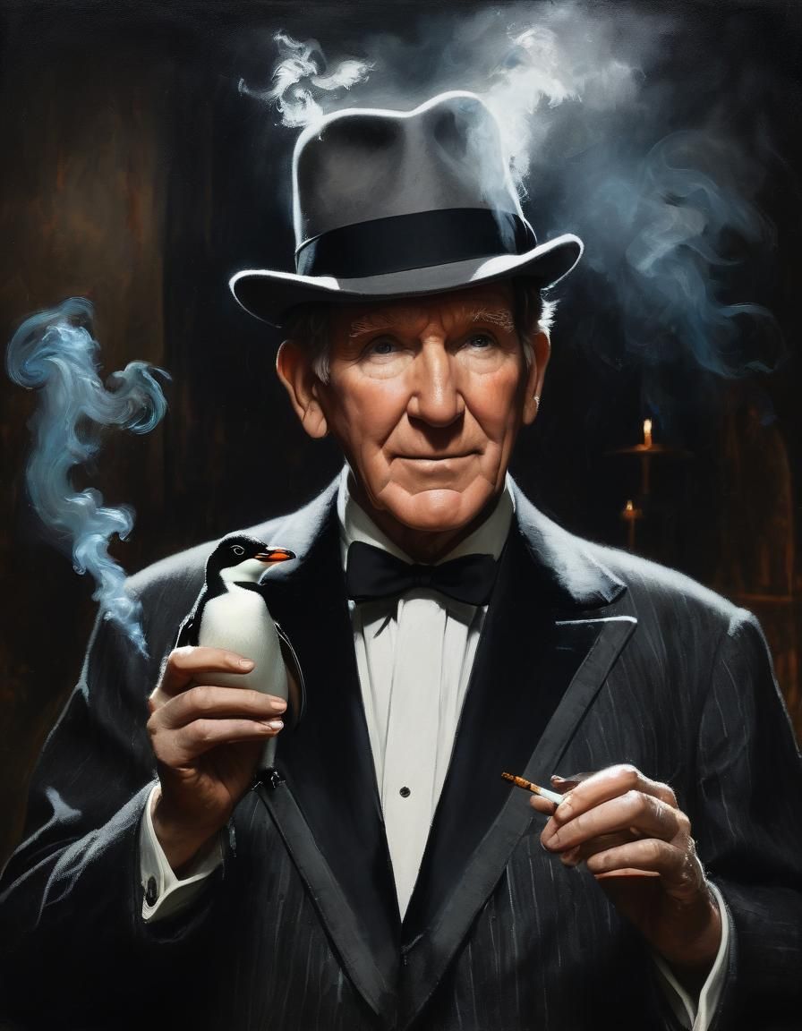 Burgess Meredith as The Penguin: Impasto Portrait