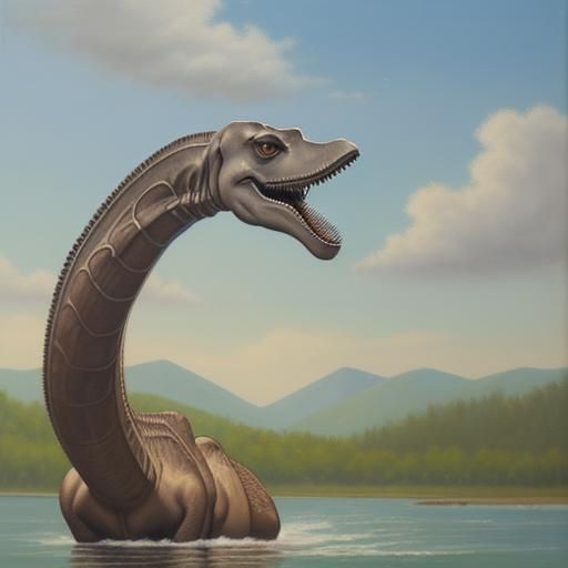 Diplodocus in Oil Painting Style