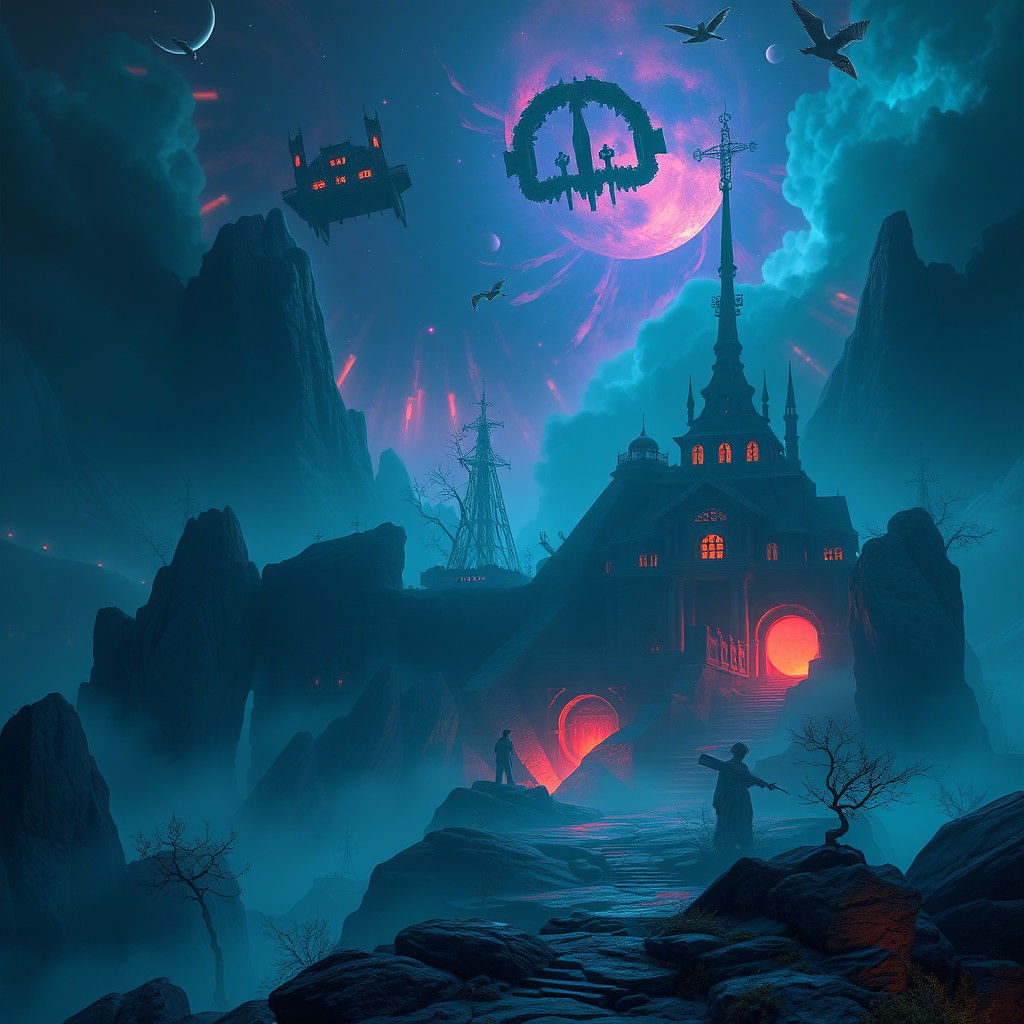 Mystical Twilight Realm in Fantasy Concept Art Style