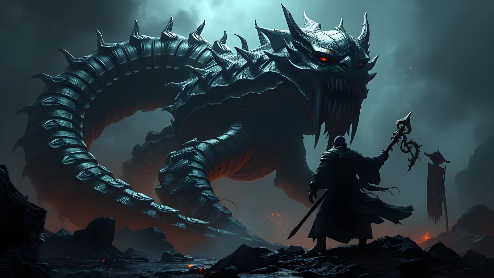 Dark Fantasy Epic: Centipede Guai Boss Battle in Mystical Re...