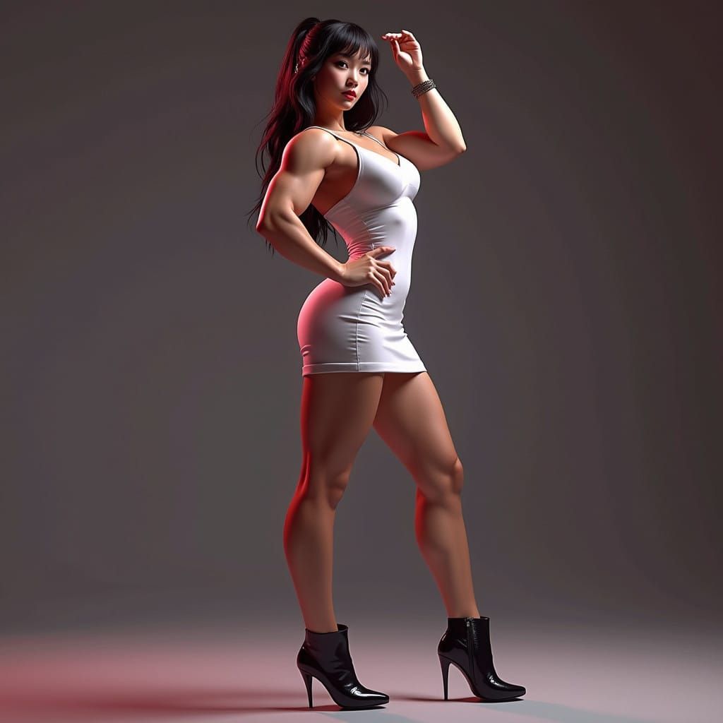 Toned Female Bodybuilder in Fantasy Concept Art Style