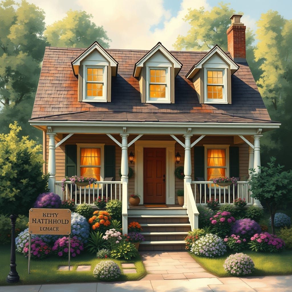 Cozy Suburban Home in Impressionist Style