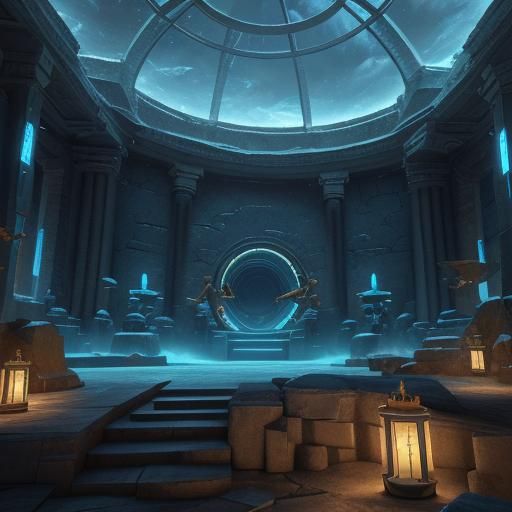 Atlantis Guards Relaxing Near Stargate in 3D