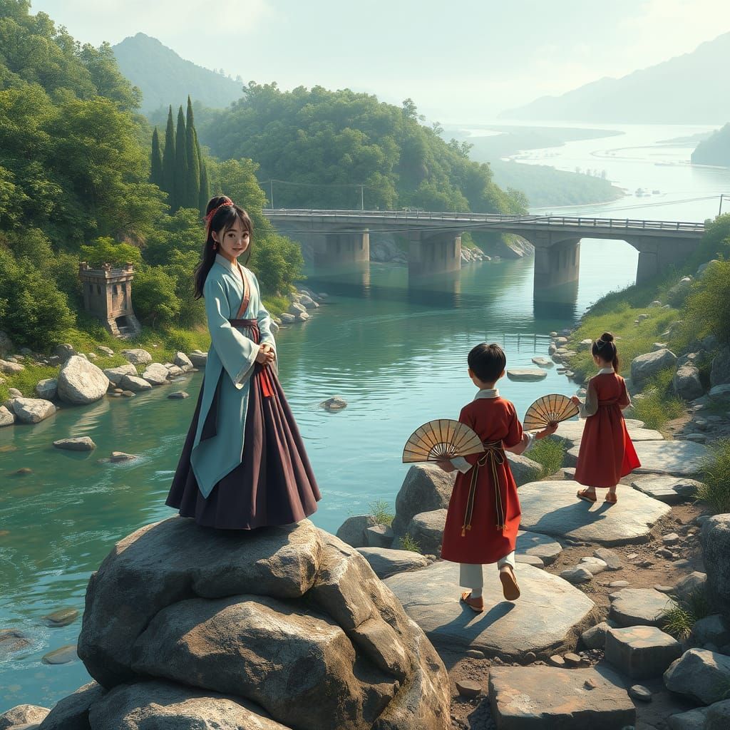 Children in Traditional Dress by Emerald River