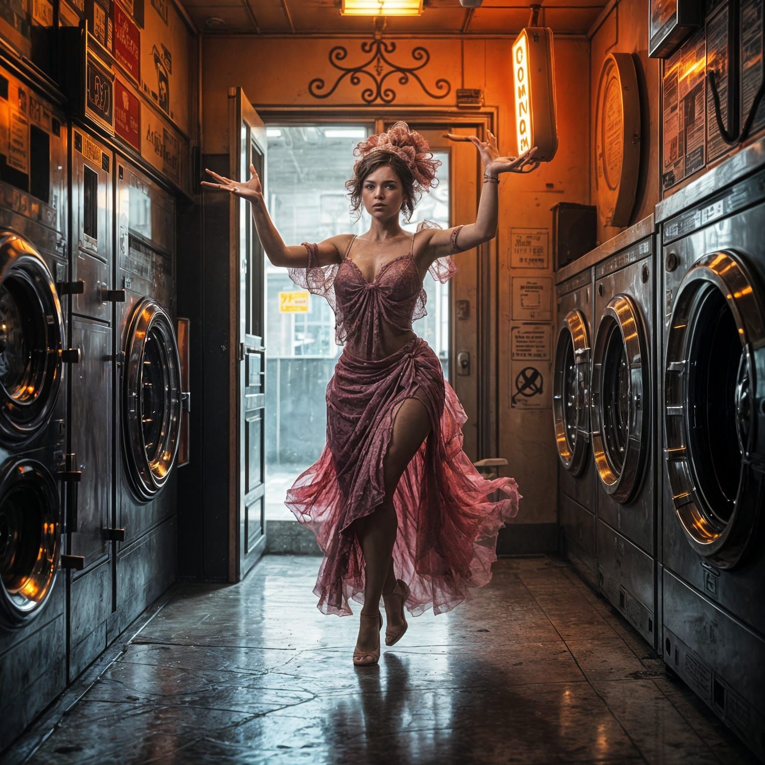 Vibrant Charleston Dancers Brighten Up a City Launderette
