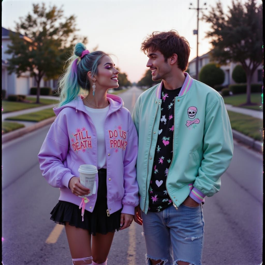 Pastel Goth Promposal in Dreamy 80s Twilight