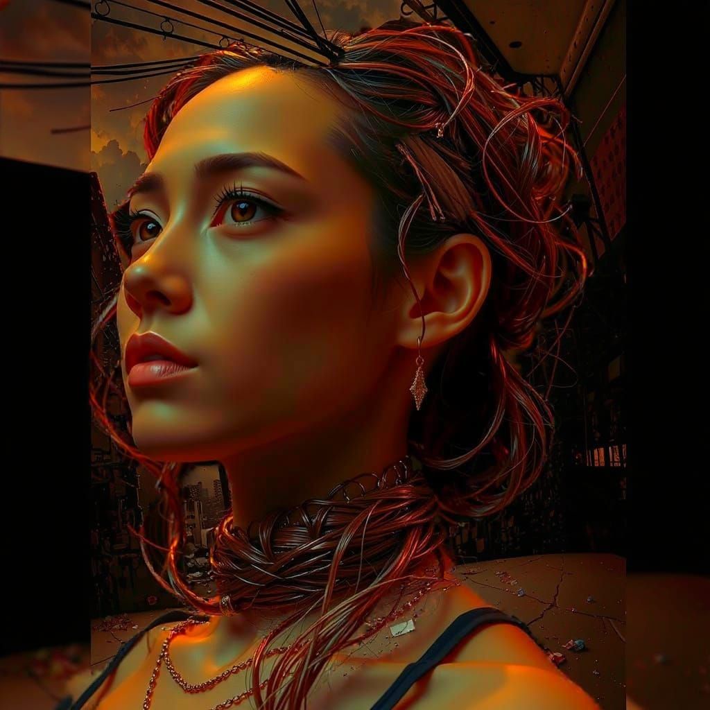 Urban Decay Overpass Scene Under Stormy Sky