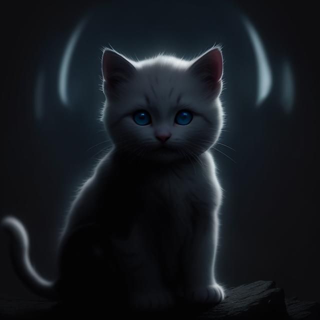 Fresh Cream Kitten on Enamel Background