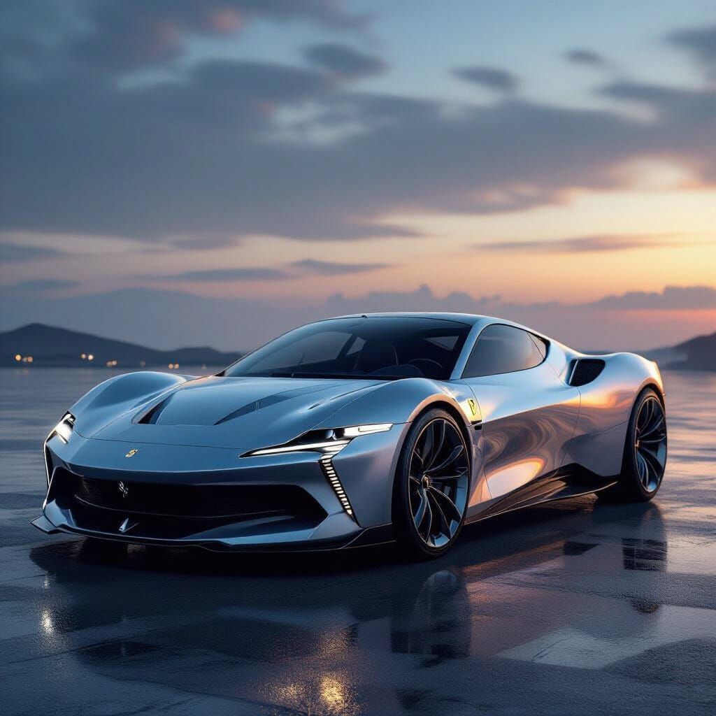 Hyperrealistic Ferrari F80 Concept Car in Cinematic Lighting