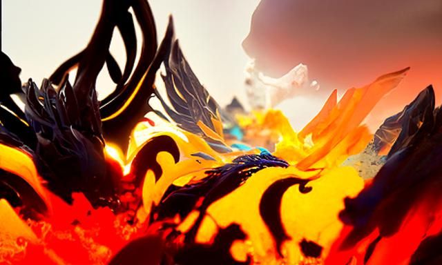 Fiery Wind Phoenix: Detailed Matte Painting in Unreal Engine