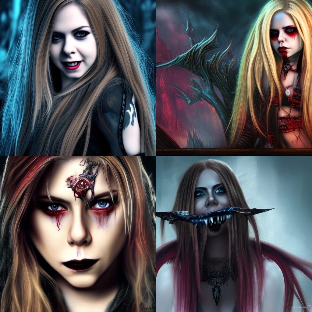 Avril Lavigne Vampire Fangs: Fantasy Concept Art